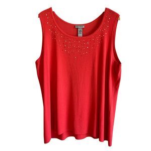 Catherines Womens Sweater Tank Top Size 2X Rhinestones Elegant Career Church